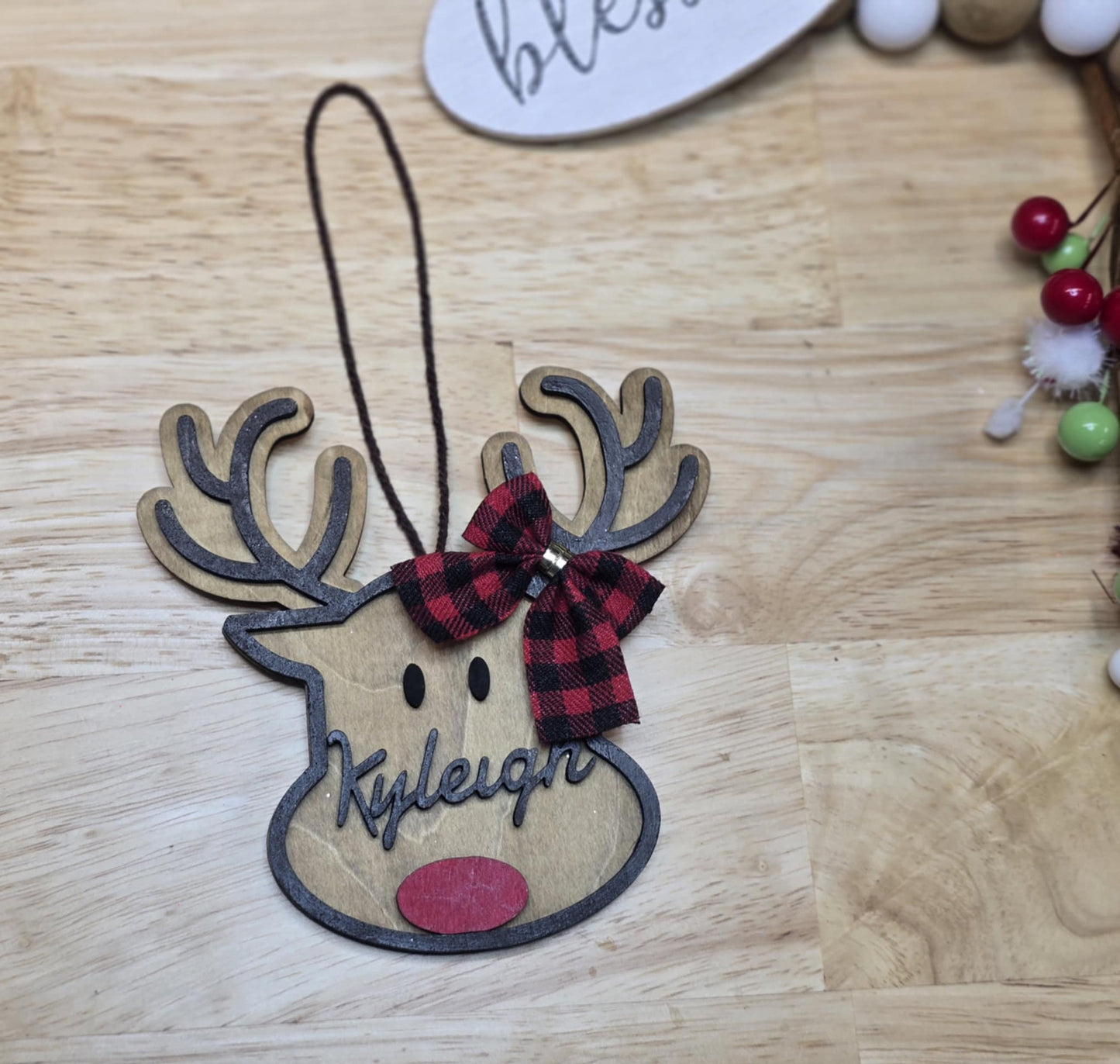 Personalized Reindeer Ornament