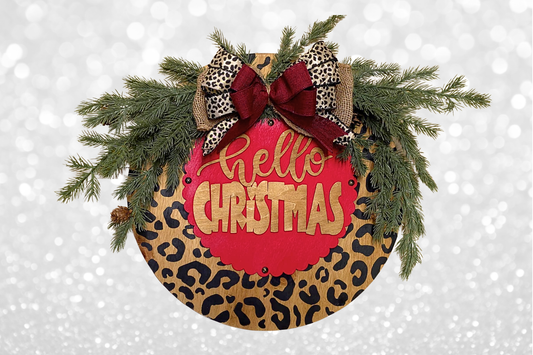 Hello Christmas Door Hanger